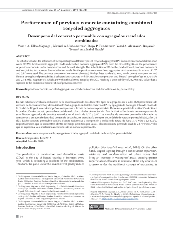 (PDF) Performance of pervious concrete containing combined recycled ...