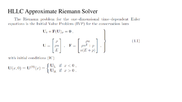 (PPT) HLLC Approximate Riemann Solver