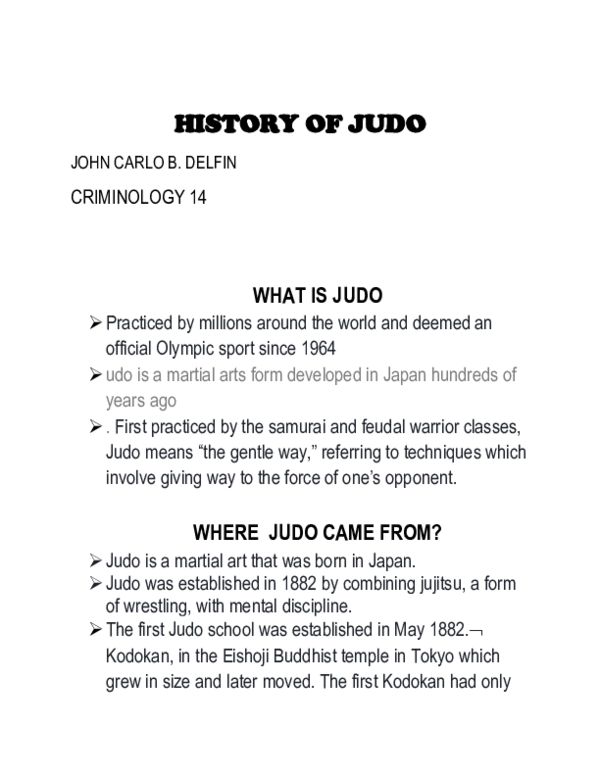 (DOC) HISTORY OF JUDO Johncarlo Delfin Academia.edu