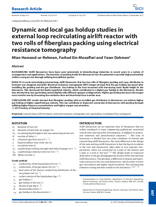 (PDF) Dynamic and local gas holdup studies in external loop ...