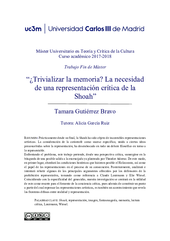  PDF Trivializar La Memoria La Necesidad De Una Representaci n 