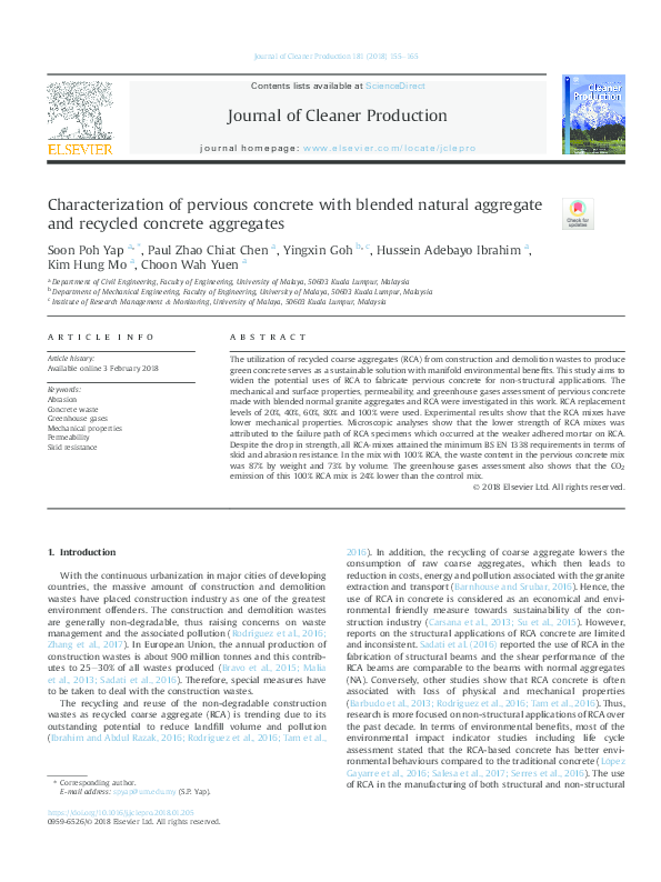 (PDF) Characterization of pervious concrete with blended natural ...