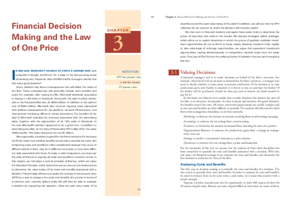 (PDF) Financial Decision Making and the Law of One Price