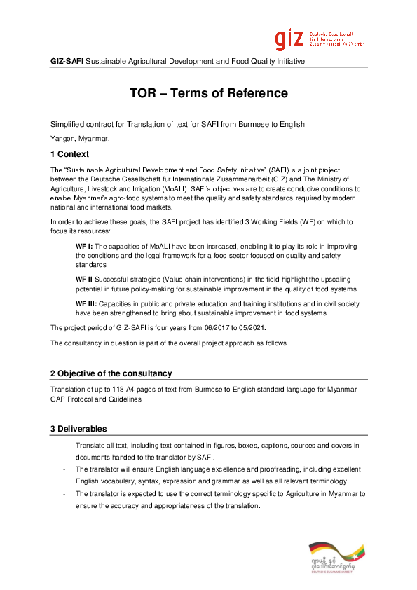 (DOC) TOR – Terms of Reference Simplified contract for Translation of ...