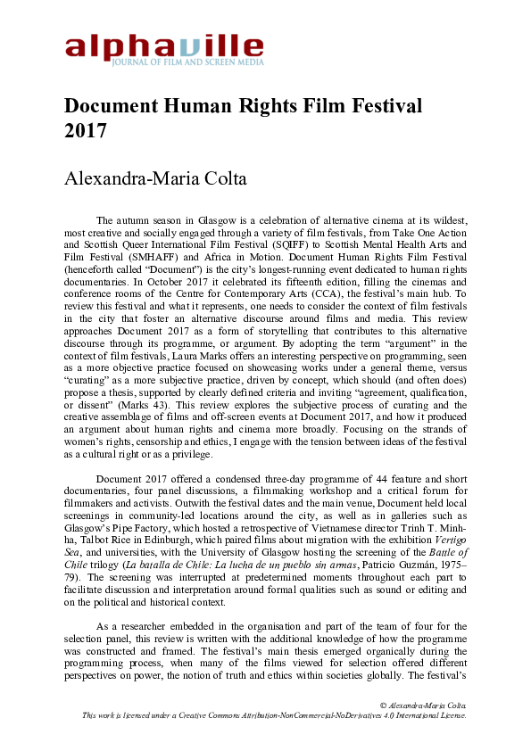 (PDF) Document Human Rights Film Festival 2017