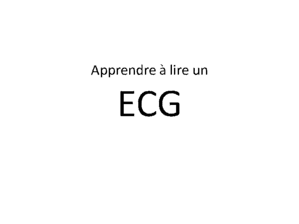 (PDF) Apprendre à lire un ECG
