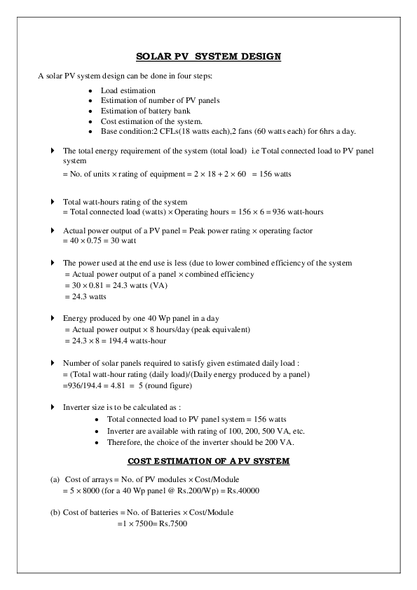  PDF SOLAR PV SYSTEM DESIGN Ezhilarasan Ganesan Academia edu