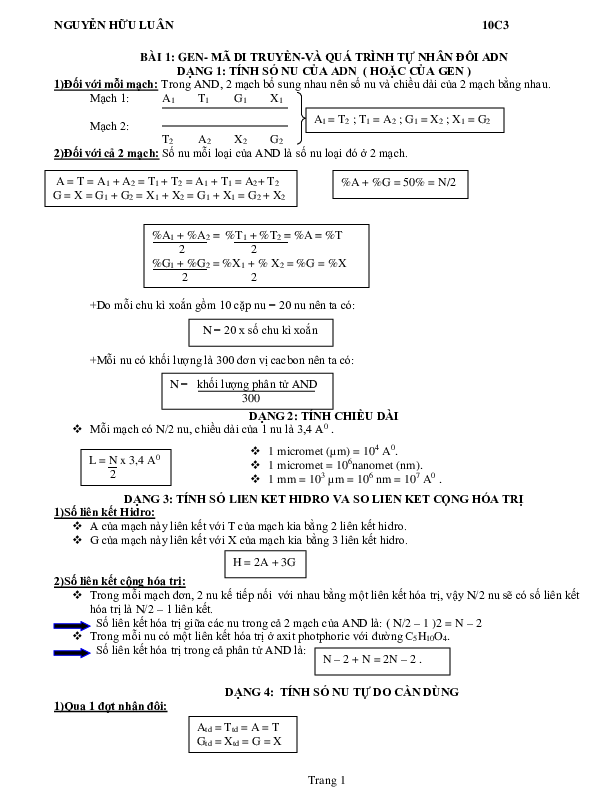 First page of “CÔNG THỨC SINH HỌC 3 NĂM THPT”