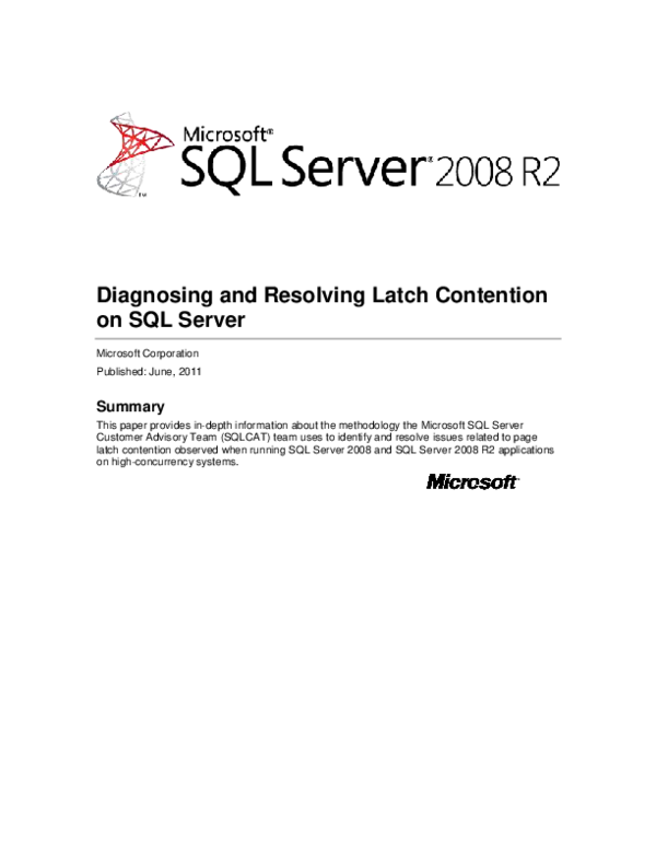 (PDF) Diagnosing and Resolving Latch Contention on SQL Server Oracle