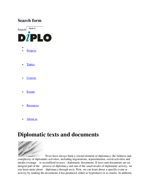 (DOC) Diplomatic texts and documents