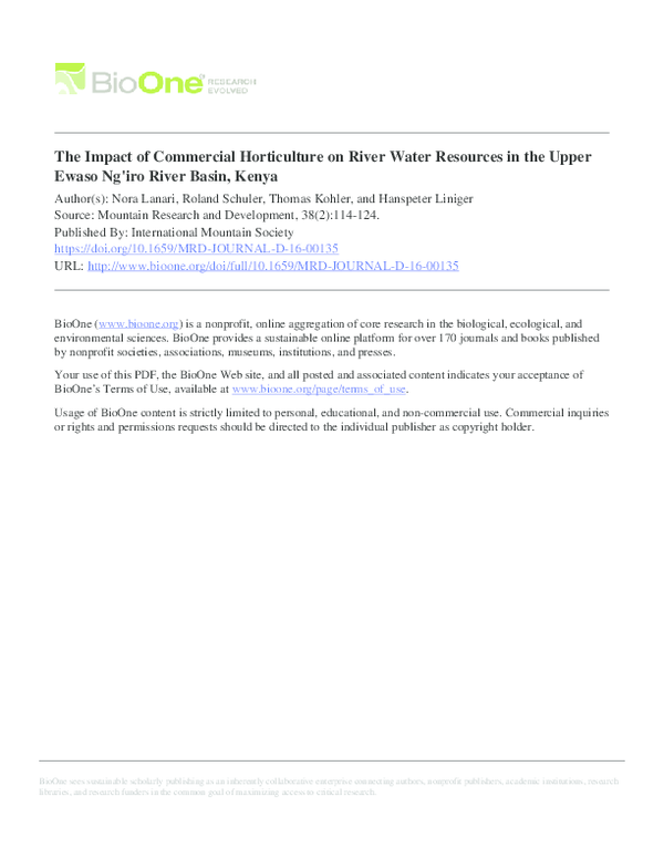 (PDF) The Impact of Commercial Horticulture on River Water Resources in ...