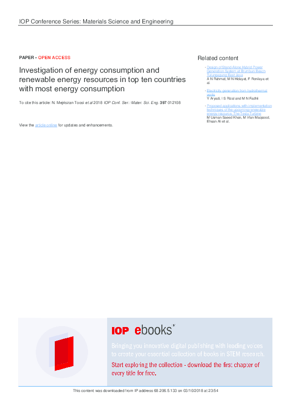 (PDF) Investigation of energy consumption and renewable energy