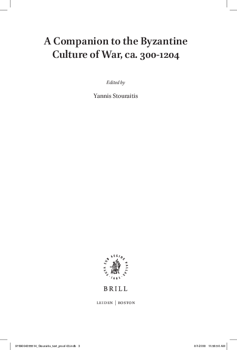 "Military Technology: Production and Use of Weapons", in: The Brill Companion to the Byzantine Culture of War (c. 300-1204), ed. Yannis Stouraites, Brill: Leiden, 2018