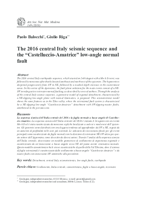 (PDF) The 2016 central Italy seismic sequence and the " Castelluccio ...