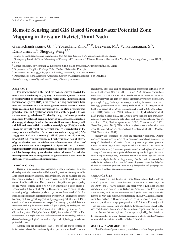 (PDF) Remote Sensing and GIS Based Groundwater Potential Zone Mapping ...
