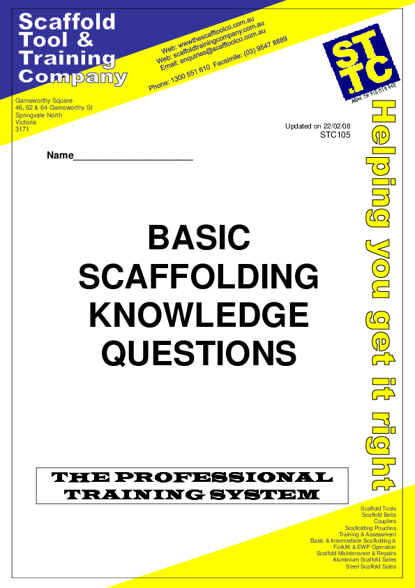 (PDF) Basic Scaffolding Q&A
