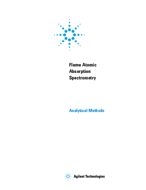 (PDF) Flame Atomic Absorption Spectrometry Analytical Methods Rizqia