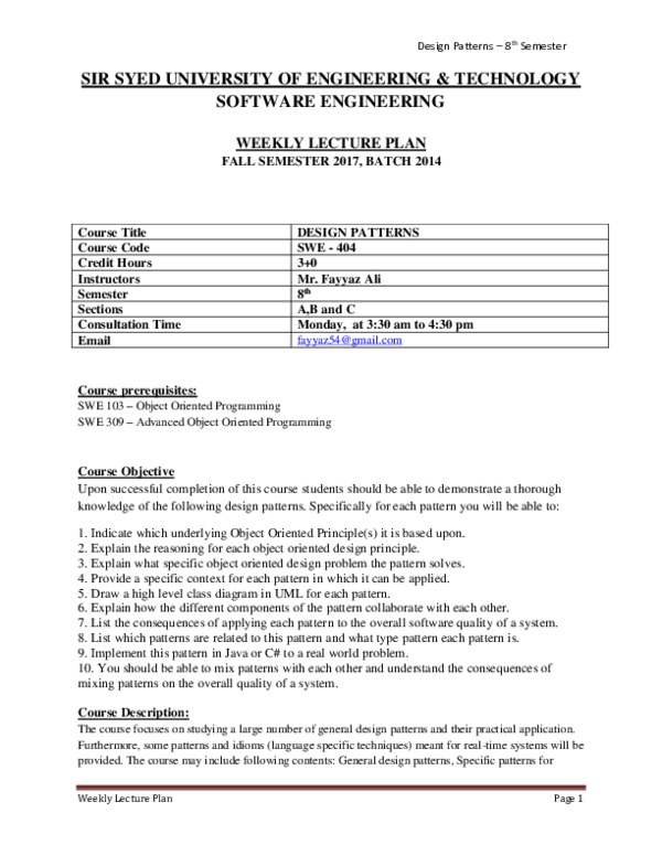Course On Design Pattern