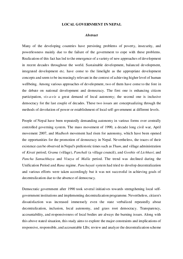 Governance system in nepal pdf image