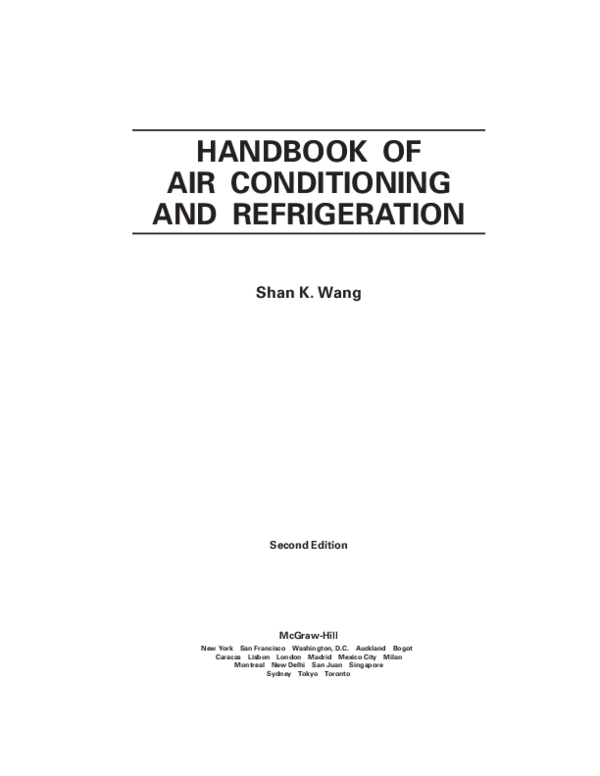 (PDF) HANDBOOK OF AIR CONDITIONING AND REFRIGERATION Prchan Myat