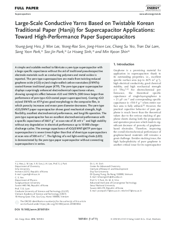 (PDF) LargeScale Conductive Yarns Based on Twistable Korean