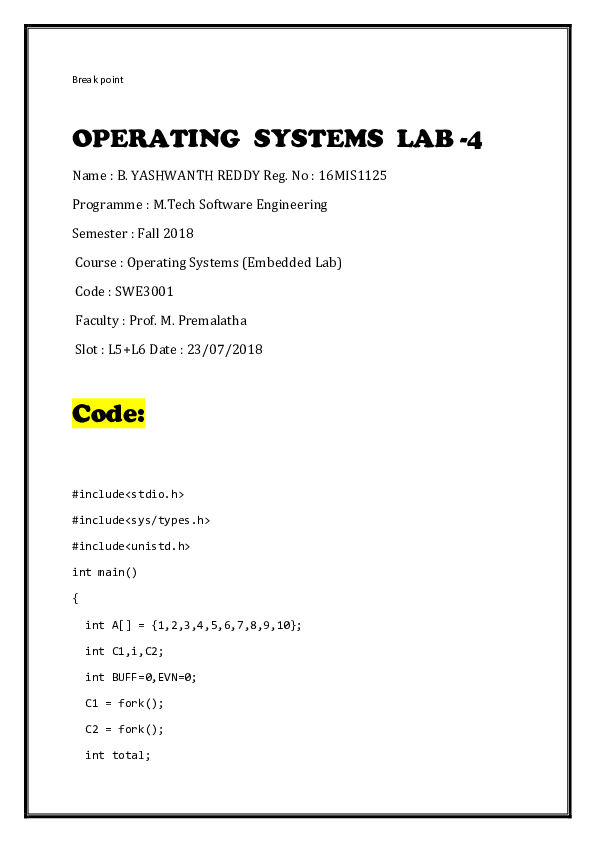 (DOC) Key Concepts in Operating Systems Labs