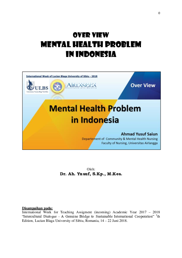 (PDF) Mental Health Problem in Indonesia | Ah Yusuf - Academia.edu