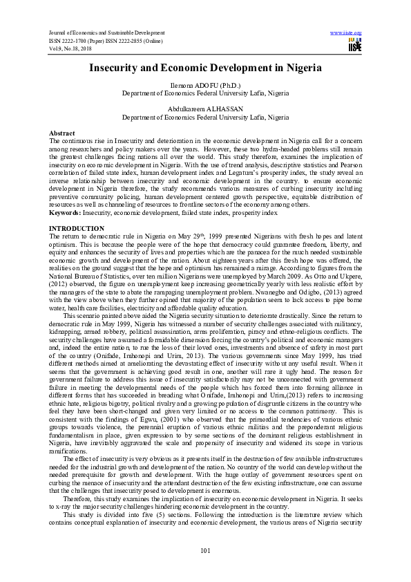 Project on insecurity in nigeria picture