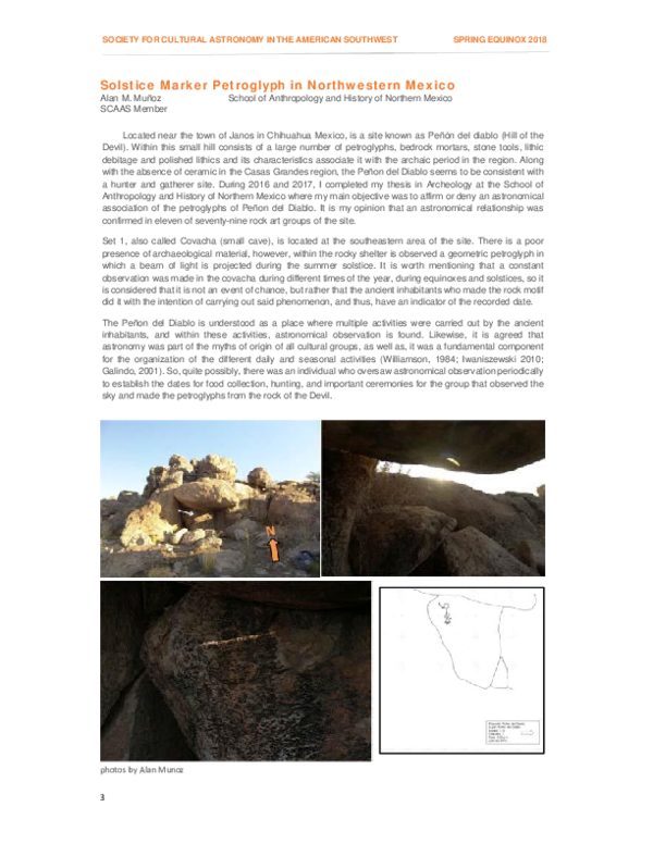 (PDF) Solstice Marker Petroglyph in Northwestern Mexico