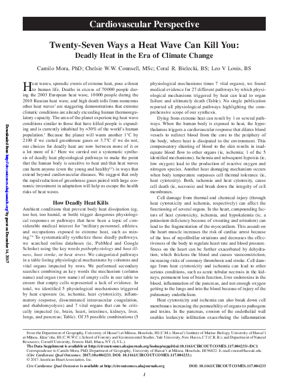 (PDF) Mora et al 2017 Twenty seven ways a heat wave can kill you.pdf