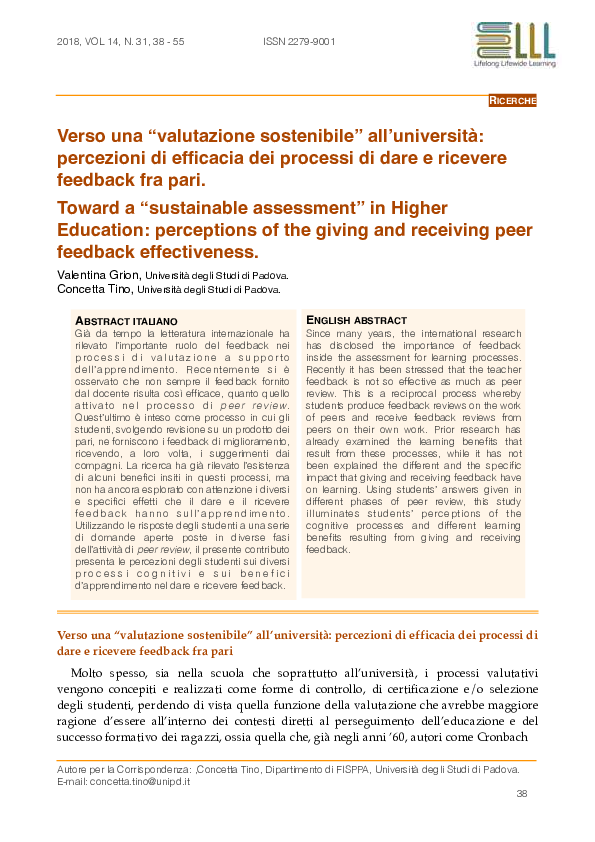 (PDF) Toward a " sustainable assessment " in Higher Education ...