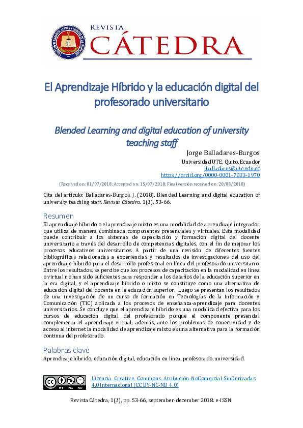 (PDF) Blended Learning and Digital Education of University Teaching Staff