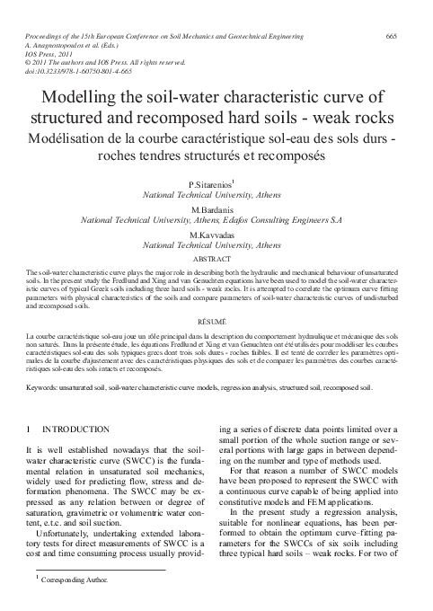 (PDF) Modelling the soil-water characteristic curve of structured and ...