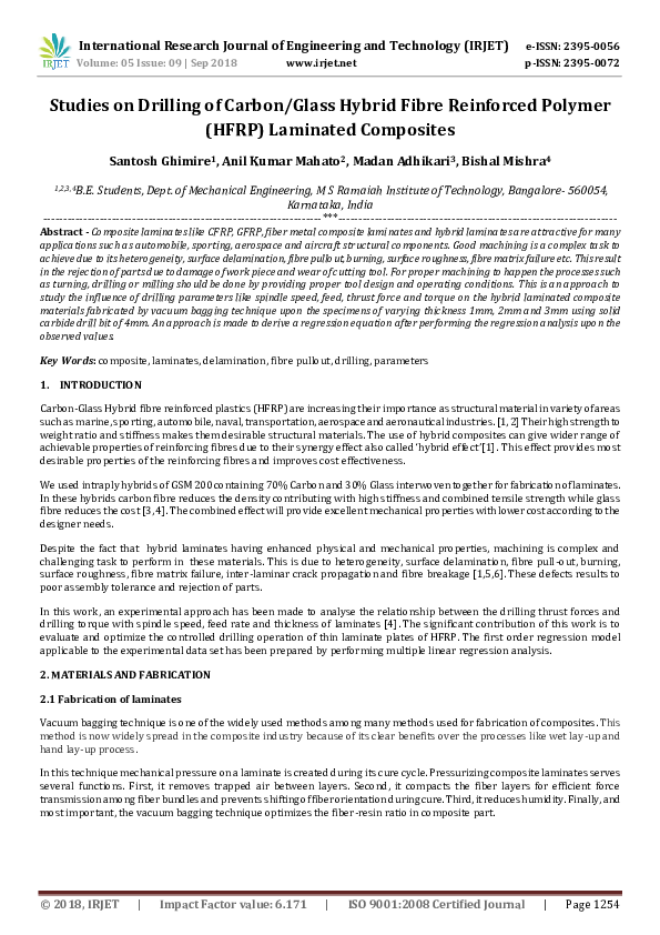 (PDF) Studies on Drilling of Carbon/Glass Hybrid Fibre Reinforced