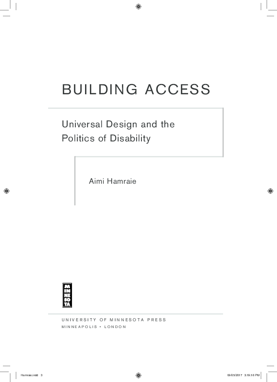 (PDF) Crip Technoscience, from Building Access Universal Design and