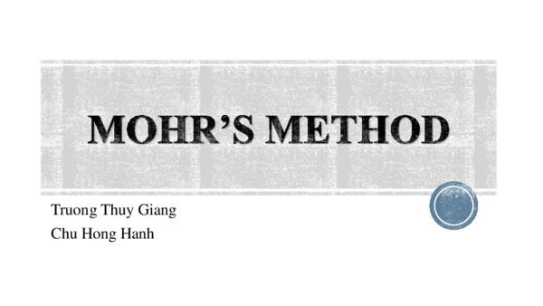 Ppt Mohrs Method Pptx