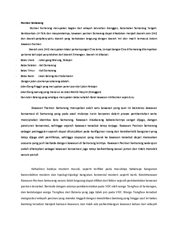 Doc Pecinan Semarang Sejarah Sapuran Wonosobo Academia Edu