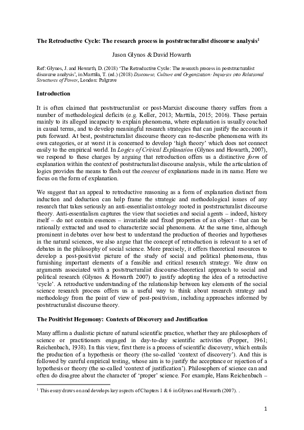 (PDF) The Retroductive Cycle The research process in poststructuralist