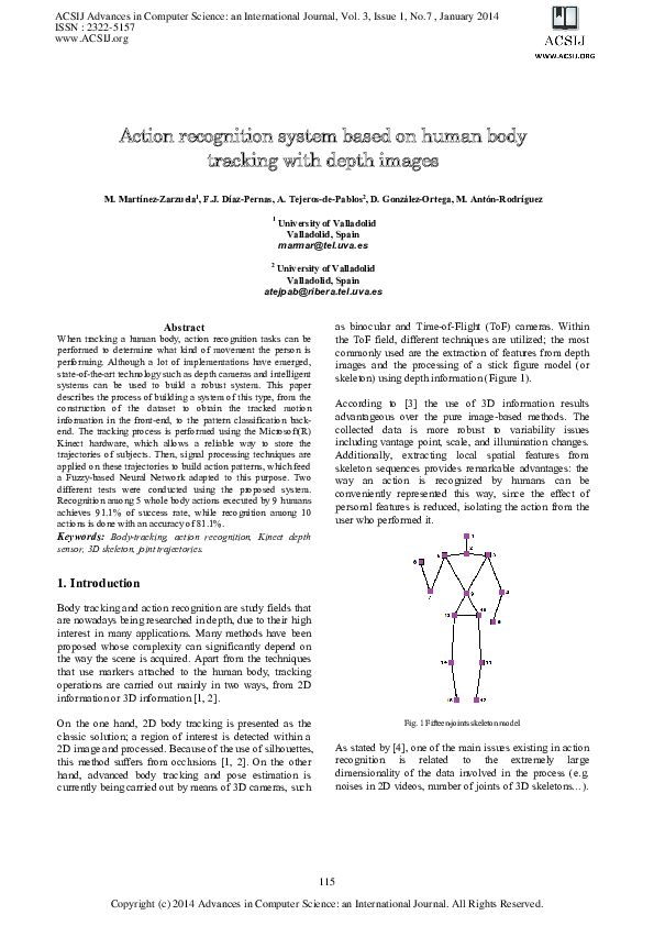 (PDF) Action recognition system based on human body tracking with depth ...