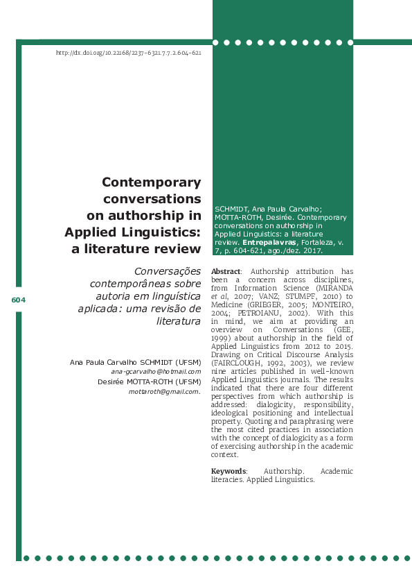 What is authorship and publication picture