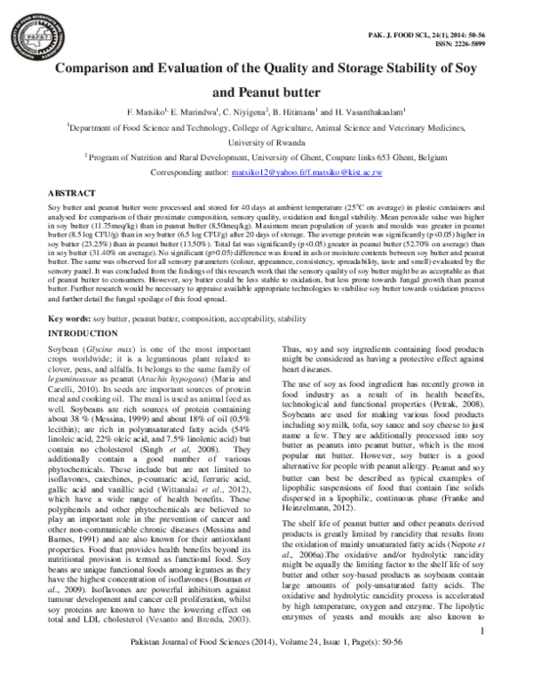 (PDF) Comparison and Evaluation of the Quality and Storage Stability of ...