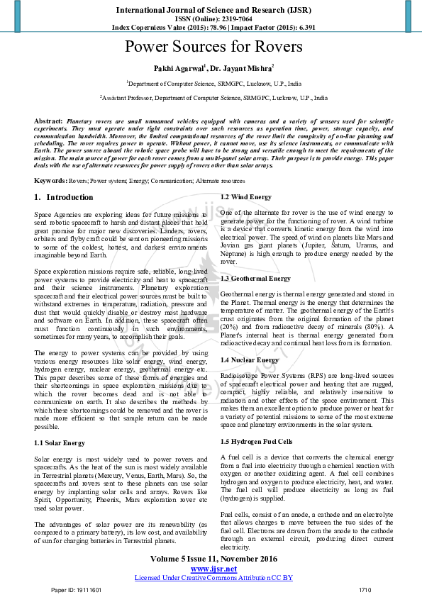 (PDF) Power Sources for Rovers