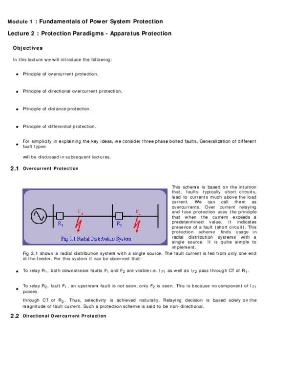(PDF) Module 1 Fundamentals of Power System Protection Lecture 2