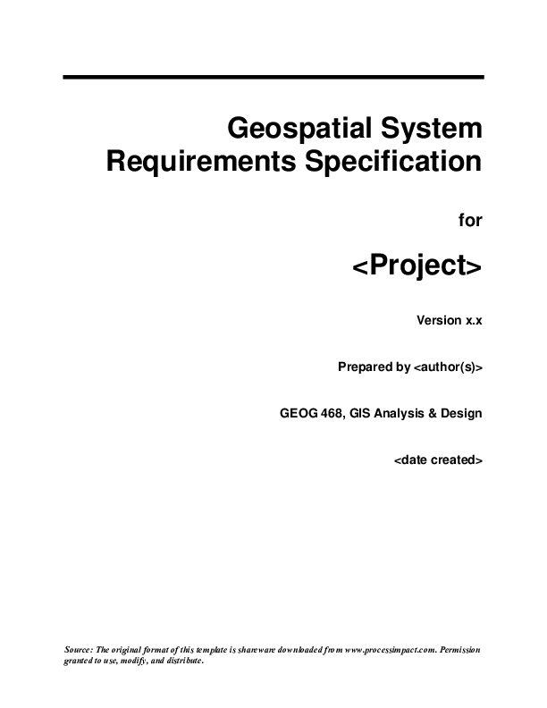 (DOC) Geospatial System Requirements Specification for