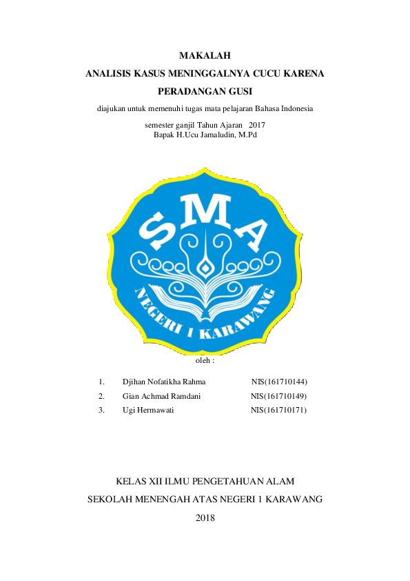 Doc Makalah Kedokteran Gigi Xii Mipa Gian Ahmad Academia Edu