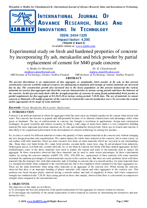 (PDF) Experimental study on fresh and hardened properties of concrete ...