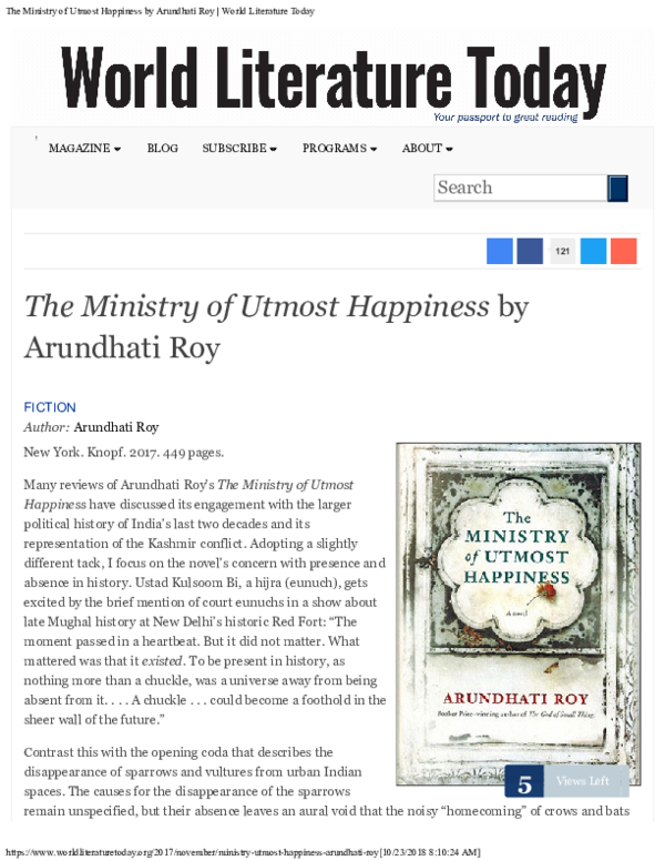 arundhati roy book the ministry of utmost happiness arundhati roy book the ministry of utmost happiness