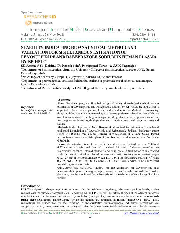 (DOC) STABILITY INDICATING BIOANALYTICAL METHOD AND VALIDATION FOR ...