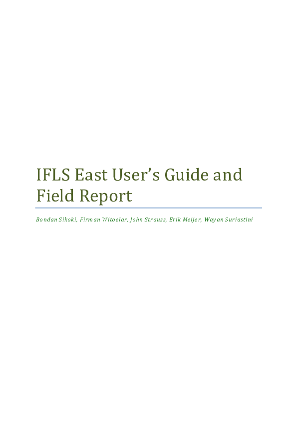 (PDF) IFLS East User's Guide and Field Report