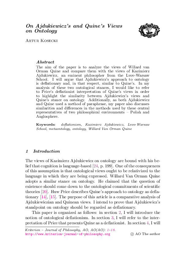 Quine ontology image